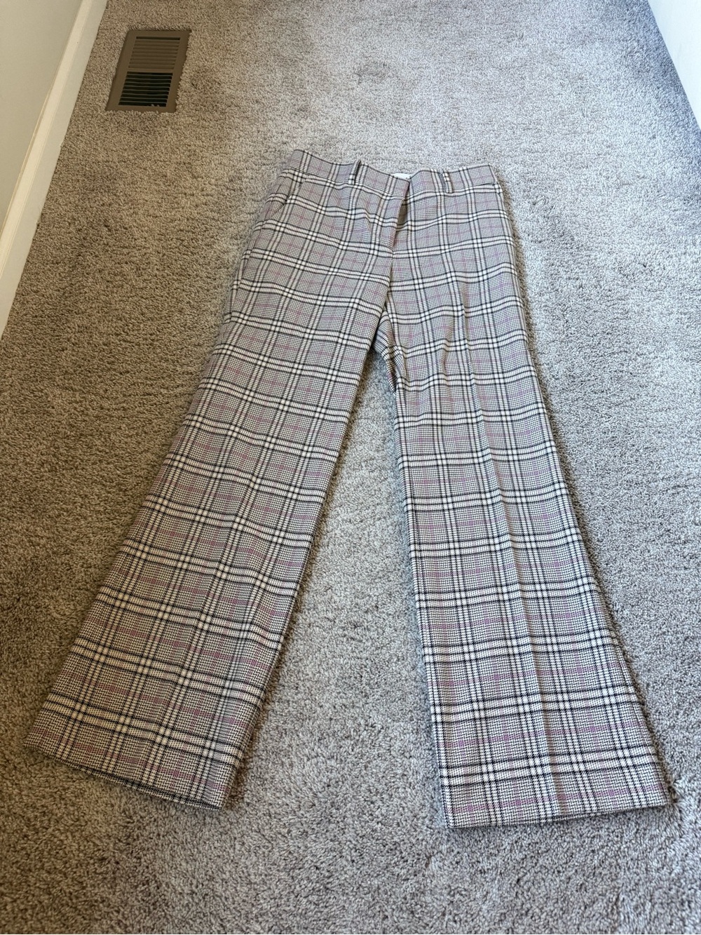 Ann Taylor Plaid Jayne Women's Pants - Beige/Pink
